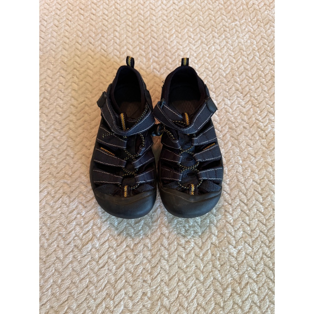KEEN Newport‎ H2 Kids Waterproof Sandals Black Yellow Size 1 US 13 UK 32 EU